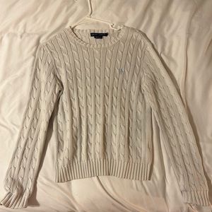 White Ralph Lauren cable knit sweater